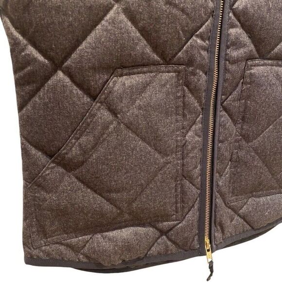 J. Crew Quilted Feather Down Double Zip Vest Charcoal Grey Womens XS - Picture 4 of 9